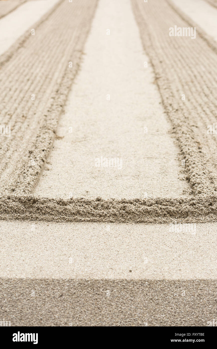 The sand garden, known as the 'Sea of Silver Sand', Ginkaku-Ji, Kyoto, Japan Stock Photo