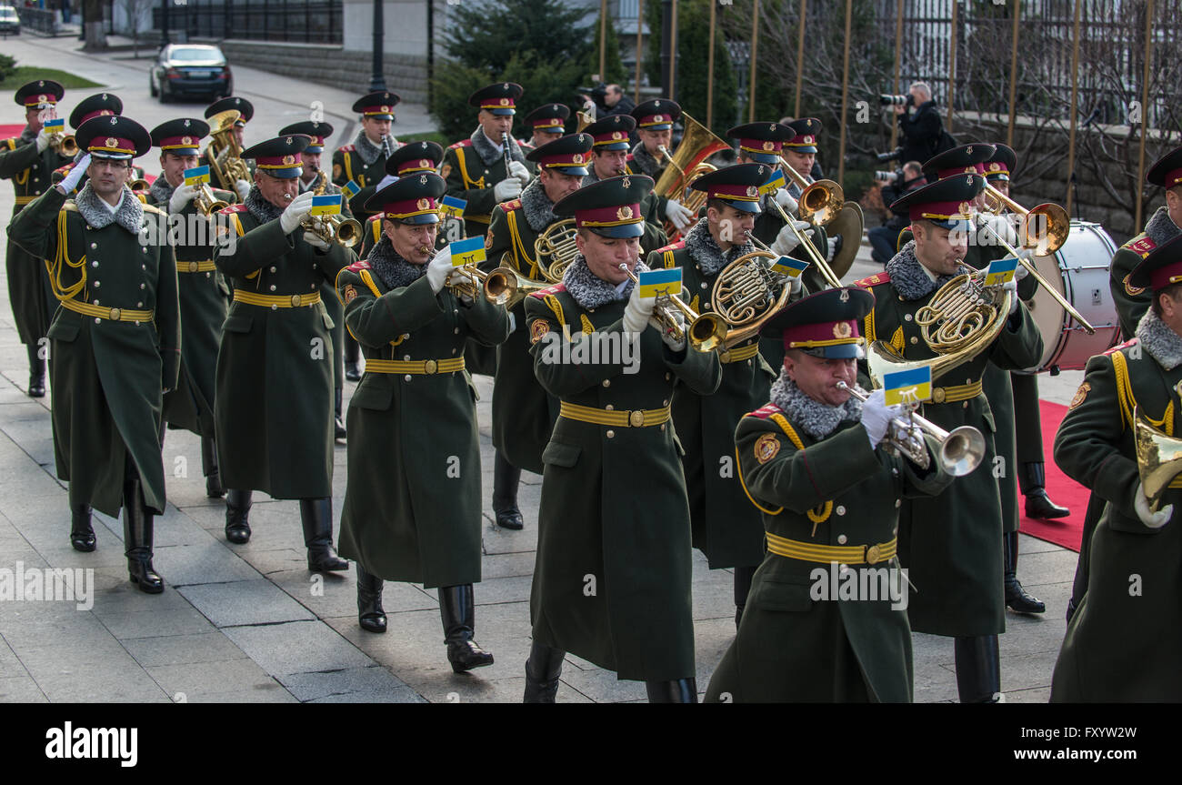 military orchestra in Kiev, Ukraine Stock Photo