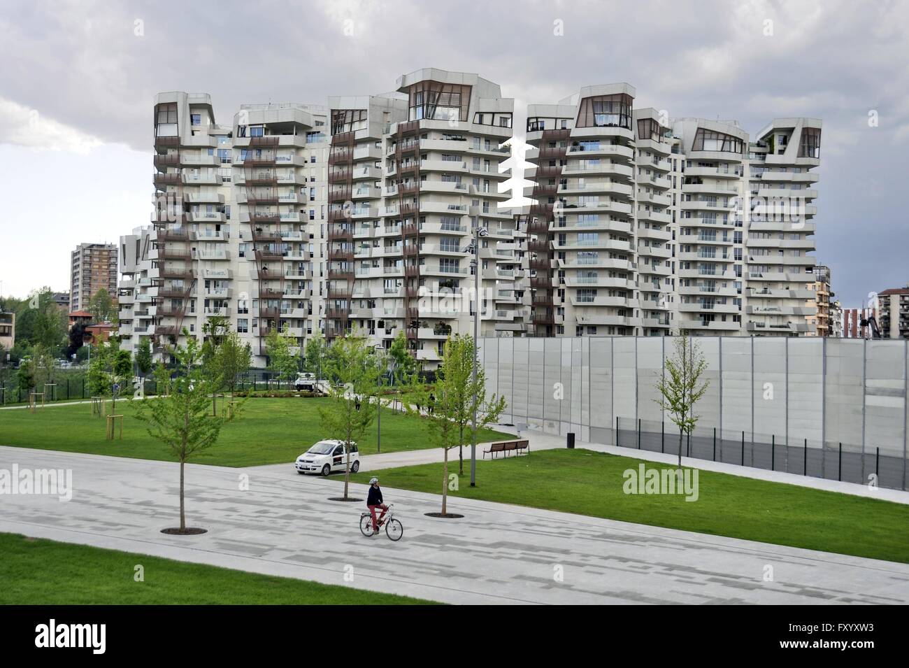 Milan, Italy, new CityLife district, the Libeskind residences Stock Photo