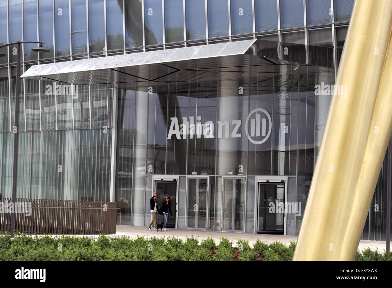 Milan, Italy, new CityLife district, the Isozaki tower, new headquarters of  Allianz insurances company Stock Photo