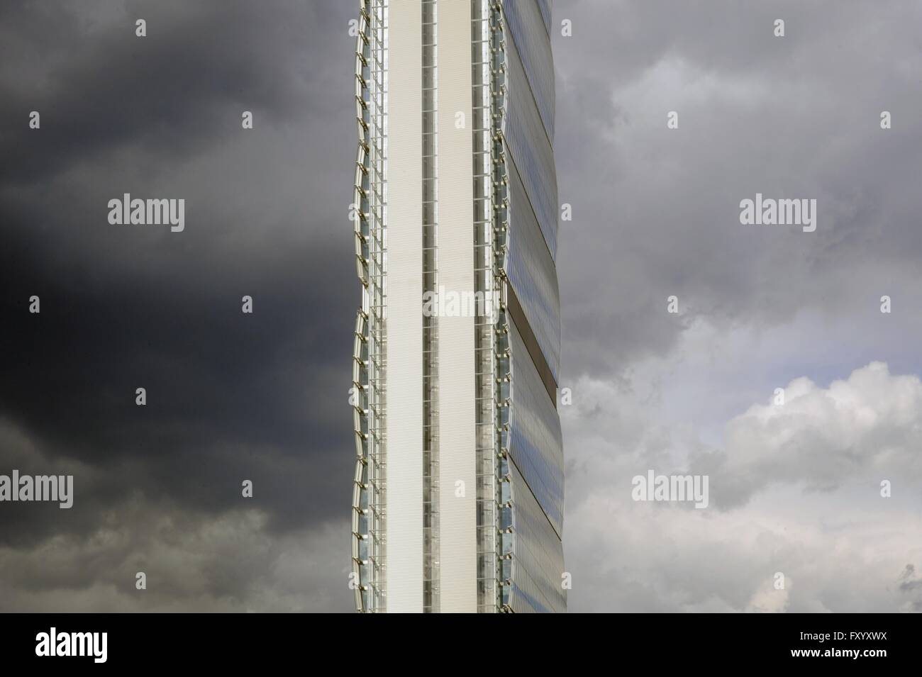Milan, Italy, new CityLife district, the Isozaki tower, new headquarters of  Allianz insurances company Stock Photo