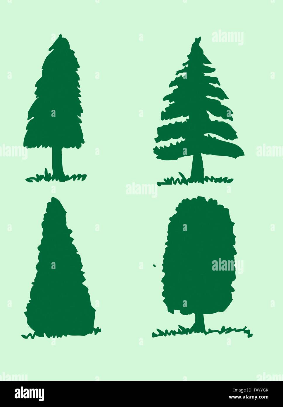 Set of trees with leaves Stock Vector Image & Art - Alamy