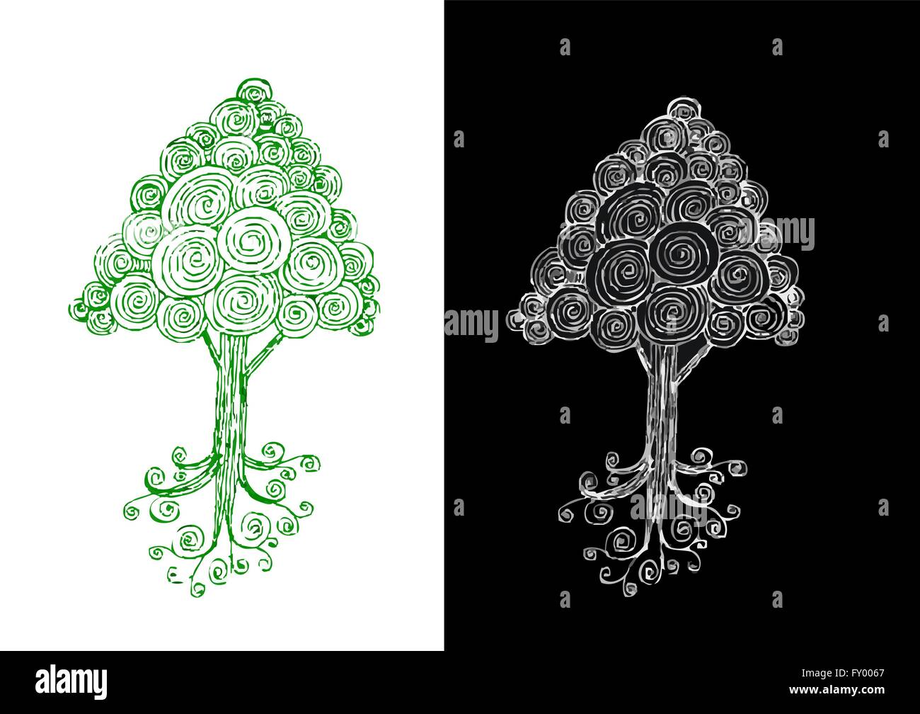 Set of trees with leaves Stock Vector Image & Art - Alamy