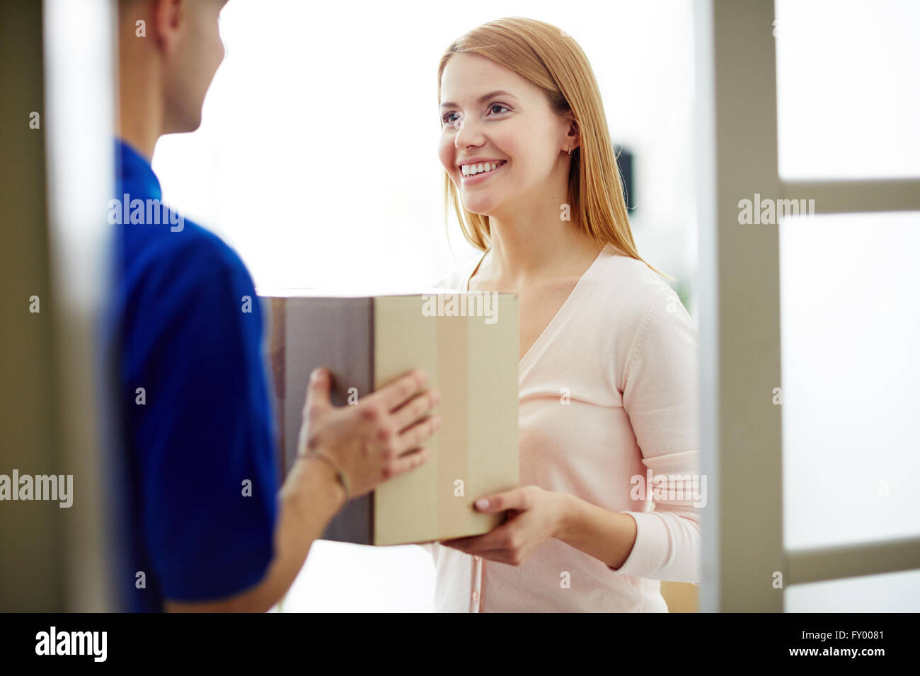 Happy receiver Stock Photo
