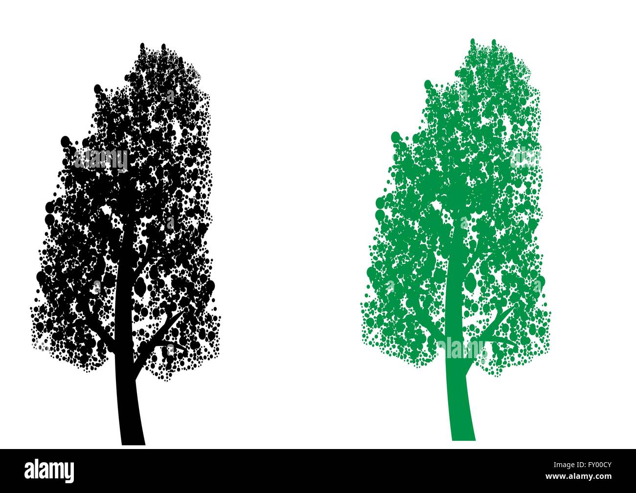 Set of trees with leaves Stock Vector Image & Art - Alamy