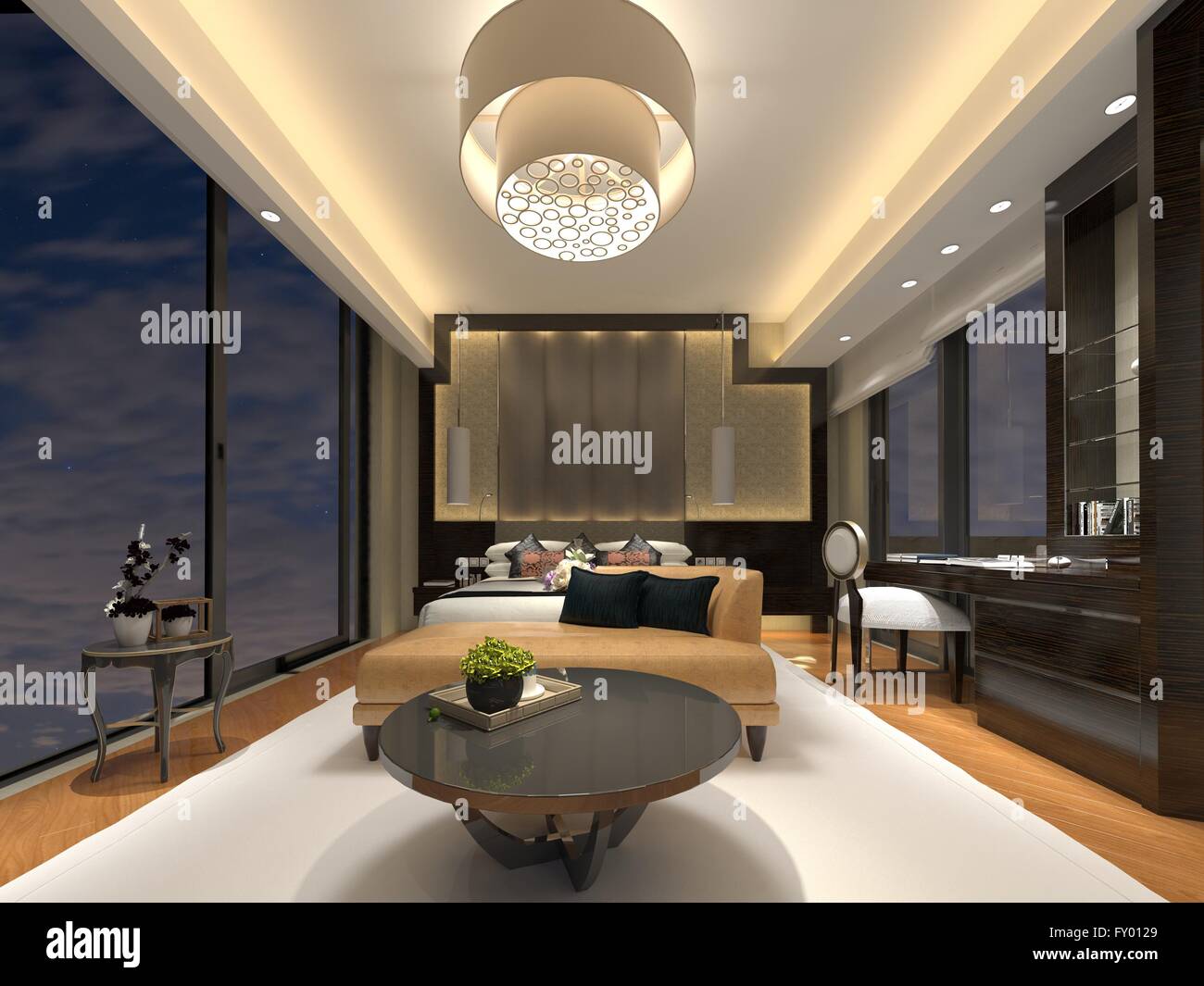 Bedroom Interior 3D Rendering Stock Photo - Alamy