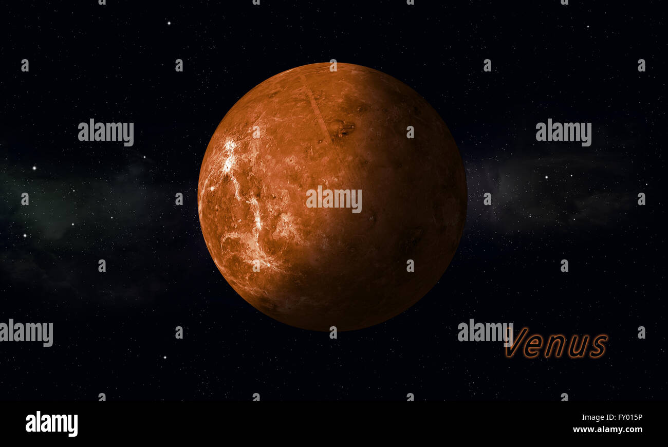 imaginary illustration of solar system planet Venus Stock Photo