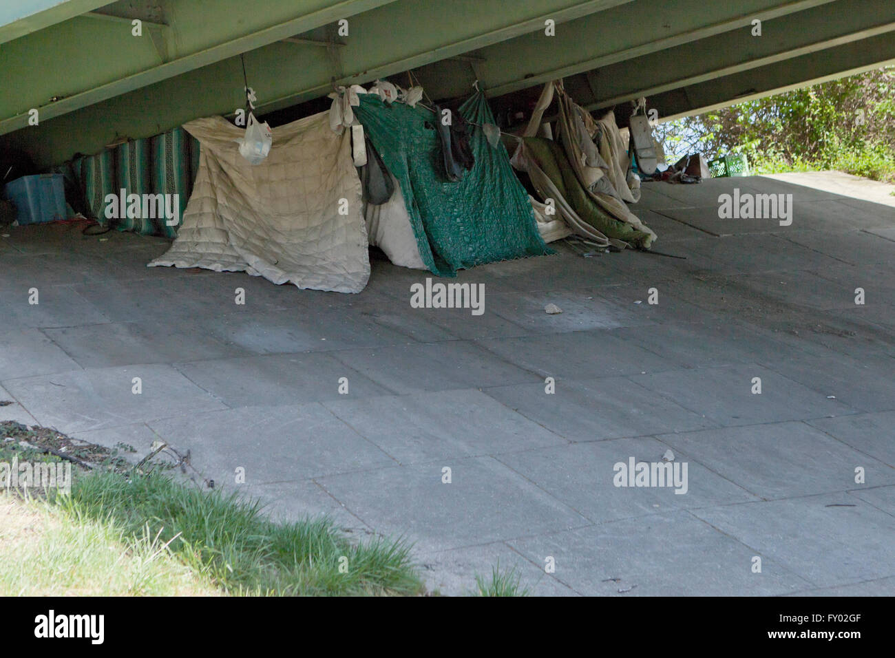 Homeless encampment under a bridge Washington, DC USA Stock Photo Alamy