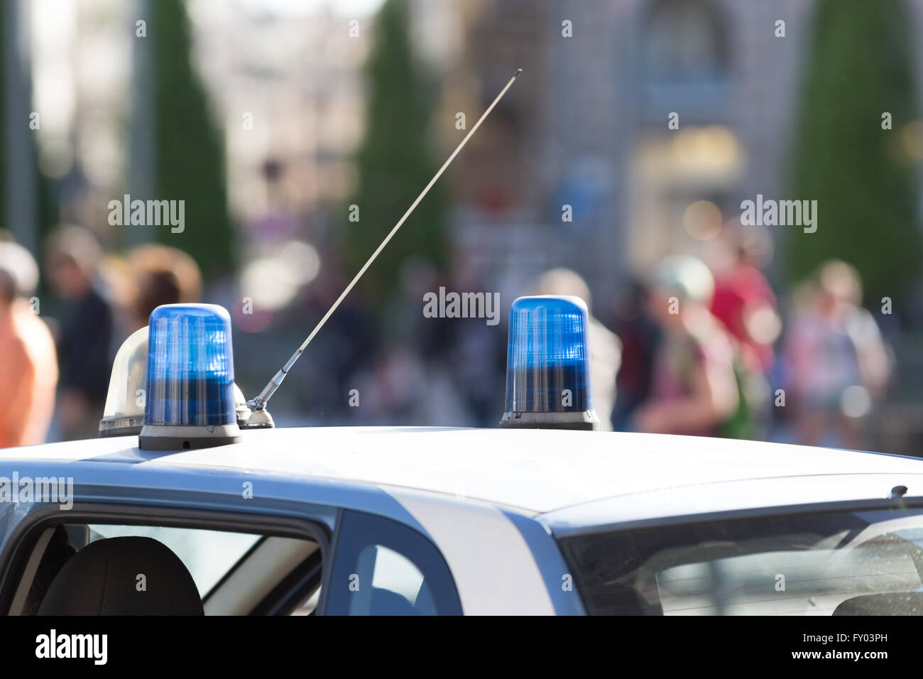 Italian police car outdoor in the street Stock Photo
