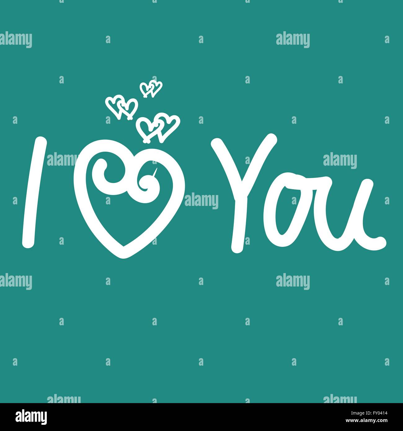 I LOVE YOU hand lettering , handmade calligraphy Stock Vector Image ...