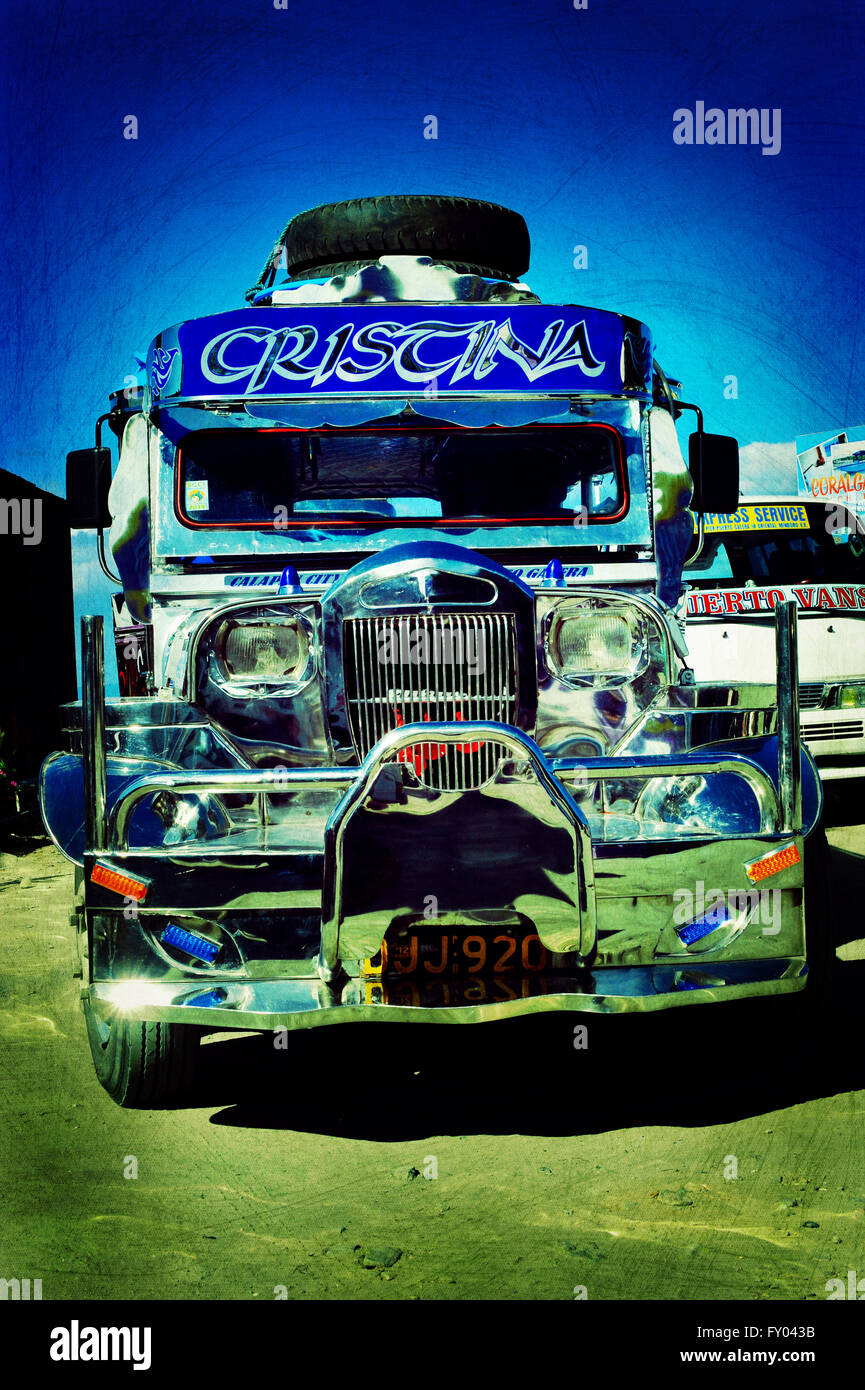 Jeepney, Puerto Galera, Mindoro, Philippines. Stock Photo