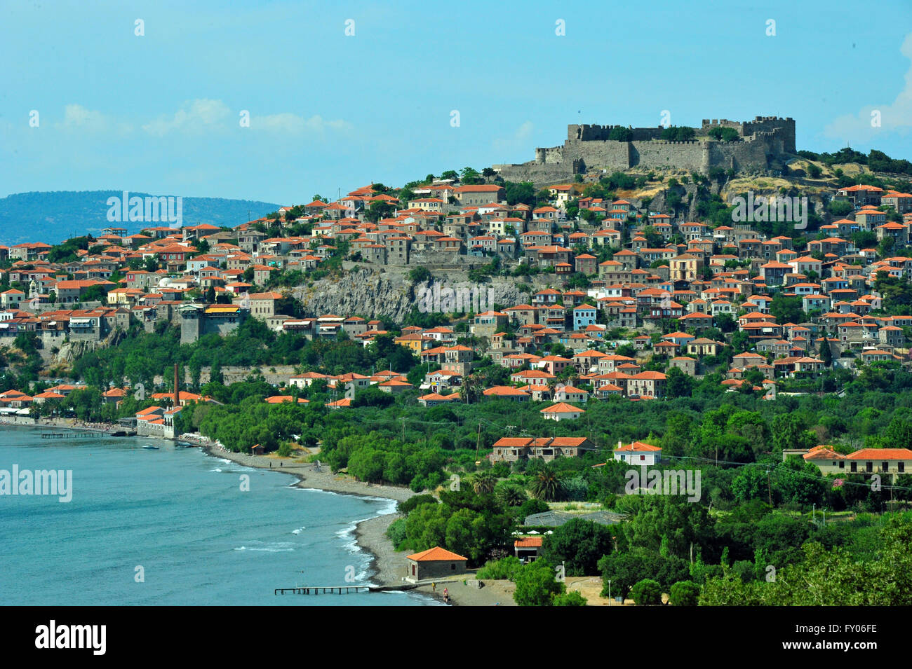 Molyvos, Lesvos, Greece. Stock Photo