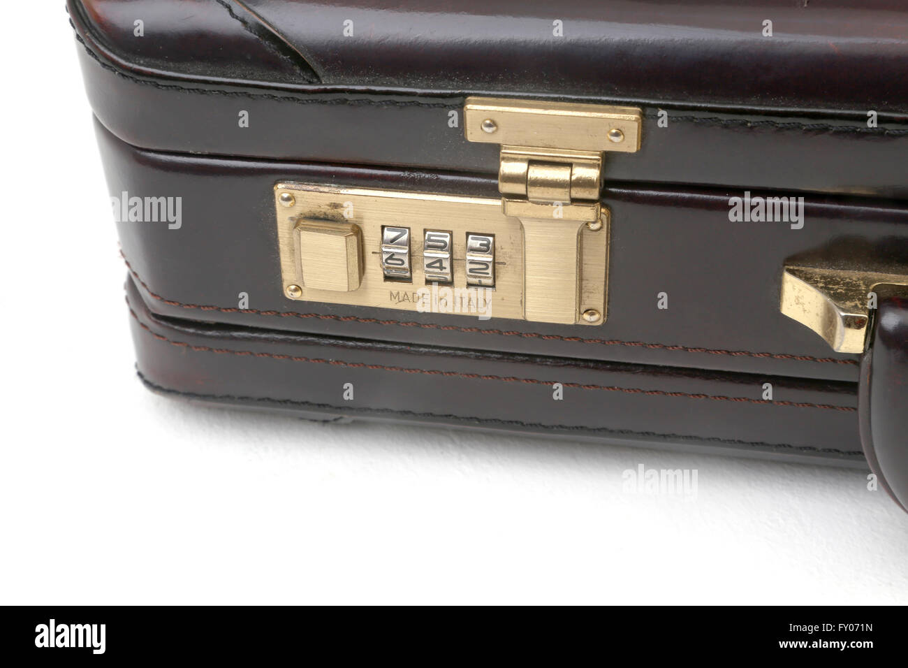 Business Briefcase With Lock Isolated On White Background Stock