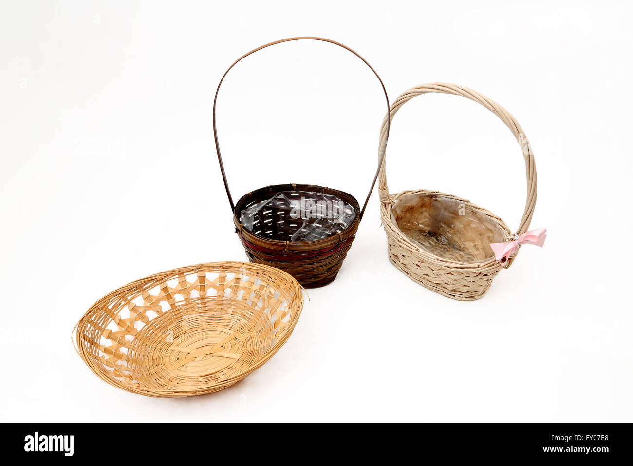 Wicker Floral Baskets Stock Photo Alamy