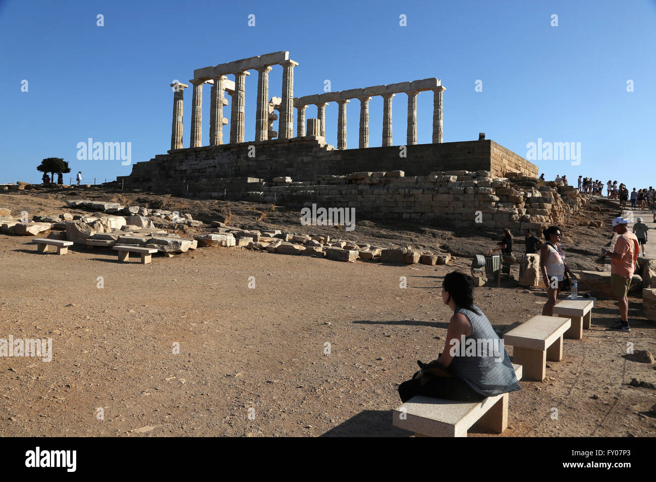 Attica Greece Sounion Temple Of Poseidon Stock Photo - Alamy