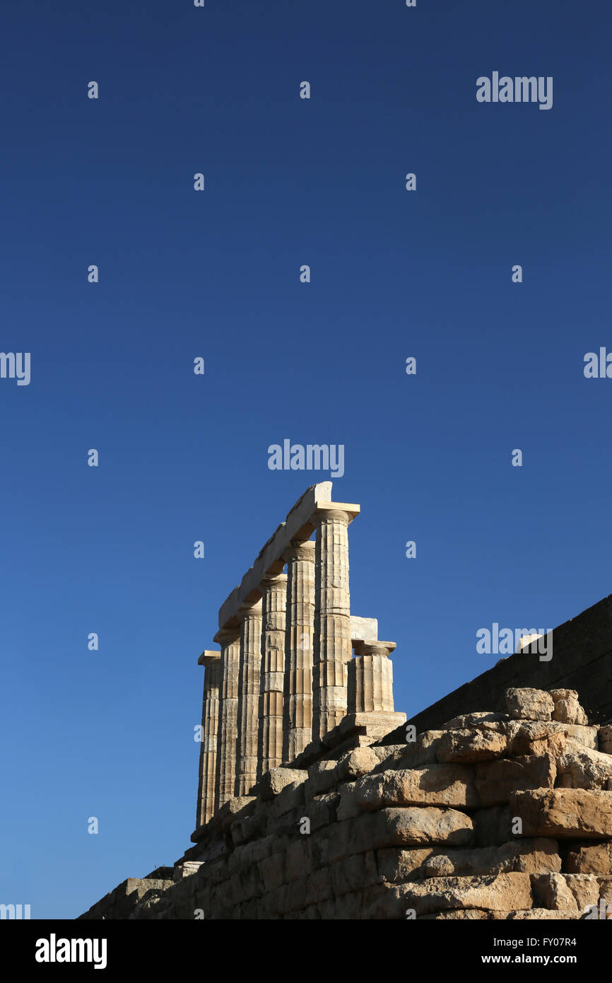 Attica Greece Sounion Temple Of Poseidon Stock Photo - Alamy