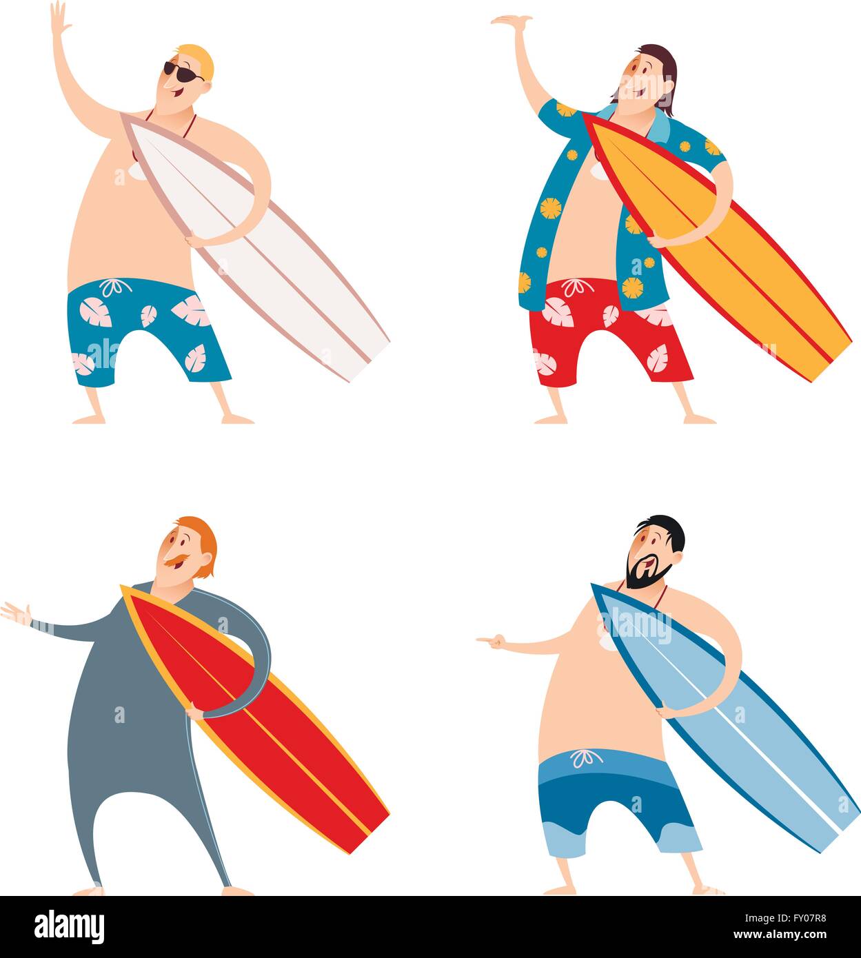 Set of Surfers Stock Vector Image & Art - Alamy