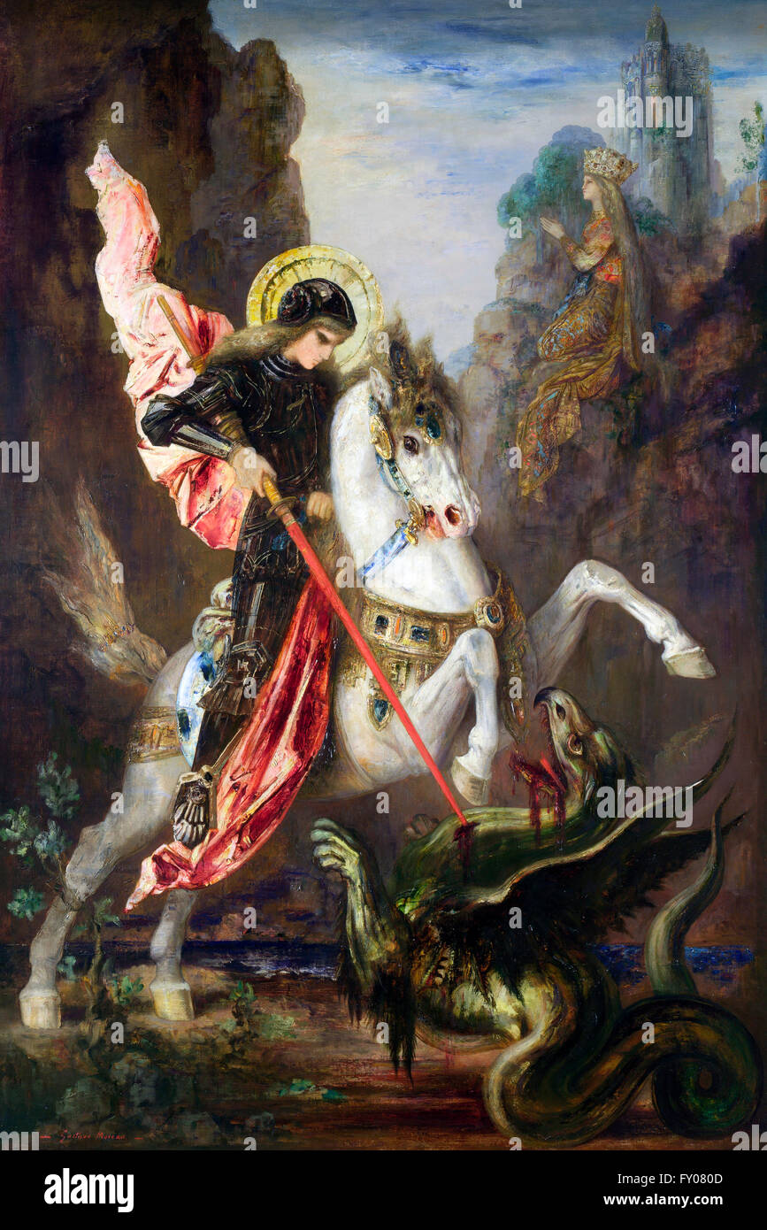 St George and the Dragon by Gustave Moreau, c.1889/1890 Stock Photo