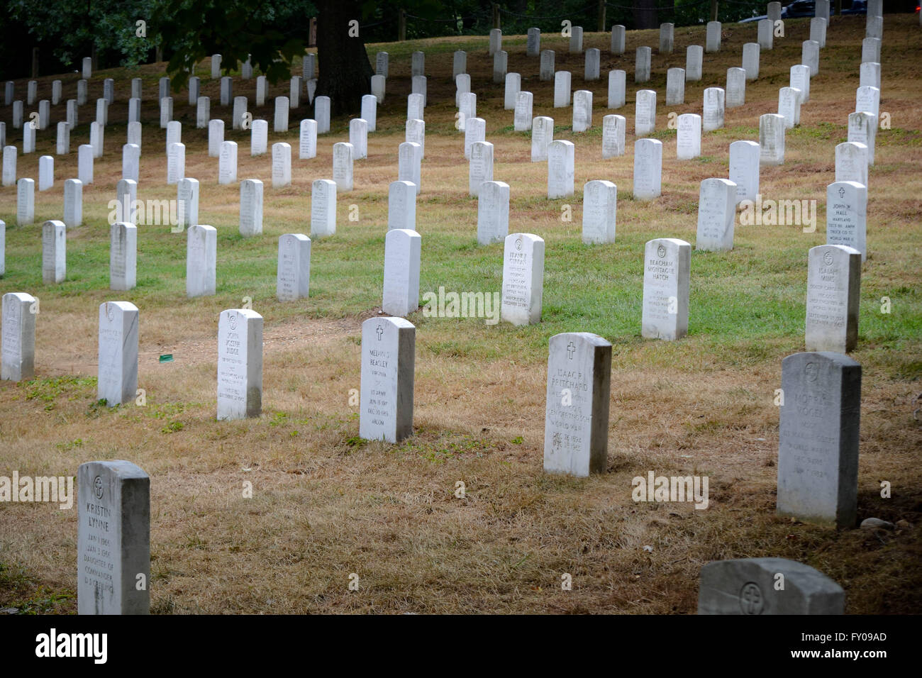 Headstones, Arlington National Cemetery, Virginia, USA Stock Photo