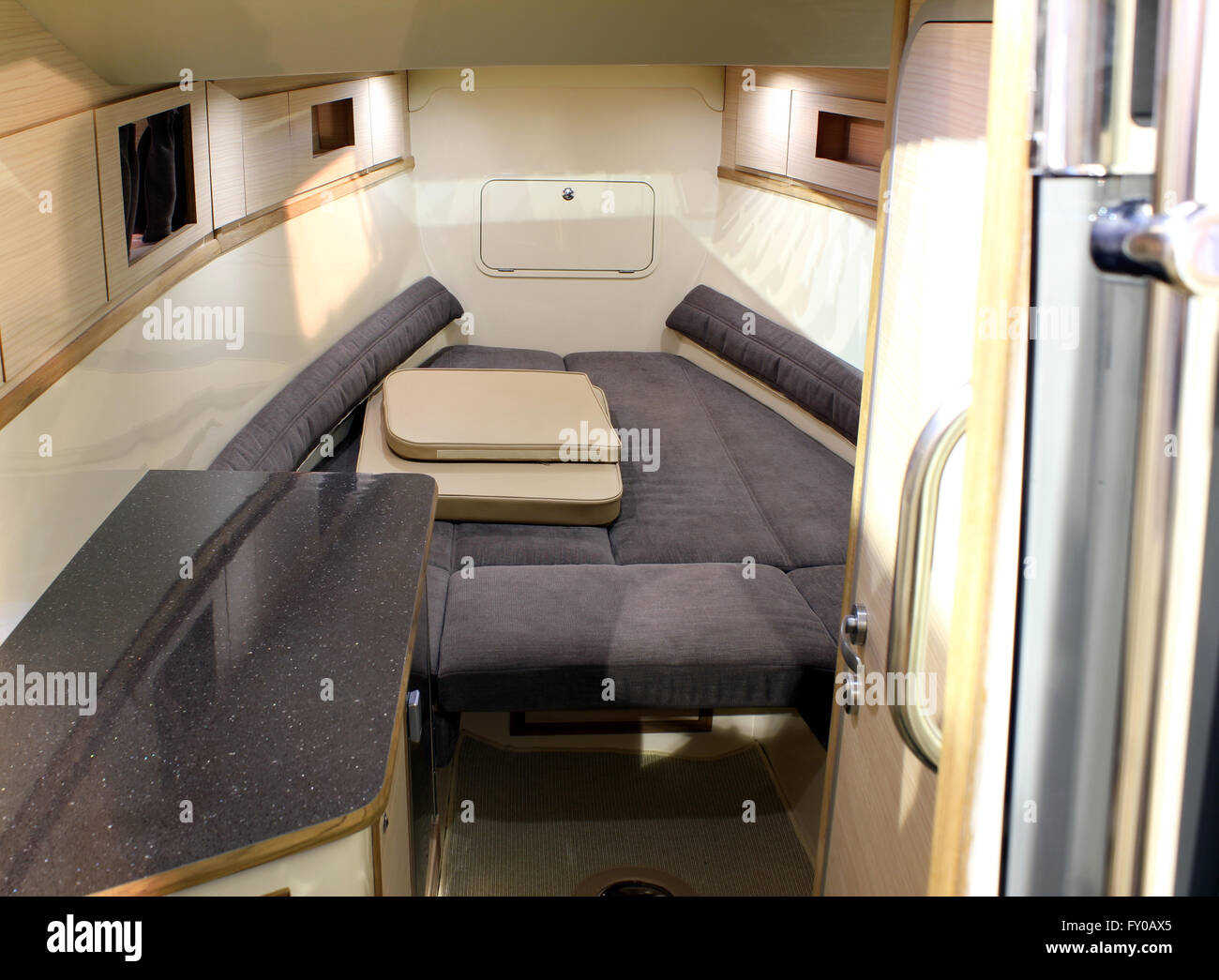 yacht cabin interior Stock Photo