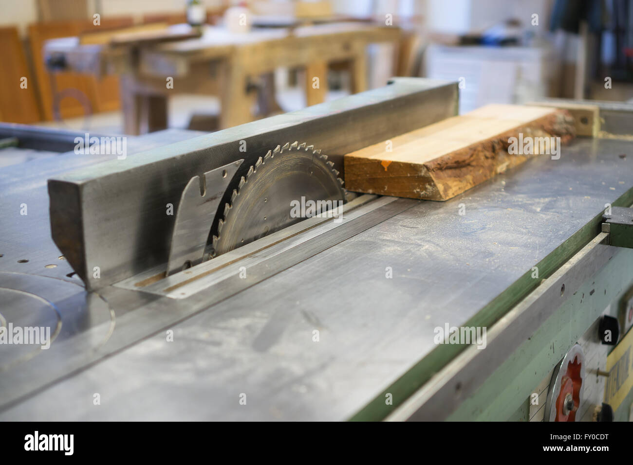 table saw in workshop Stock Photo