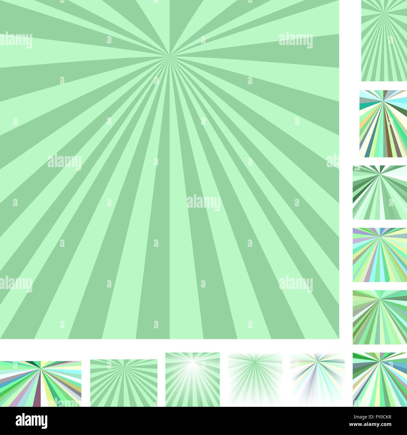 Green ray burst background set Stock Vector Image & Art - Alamy