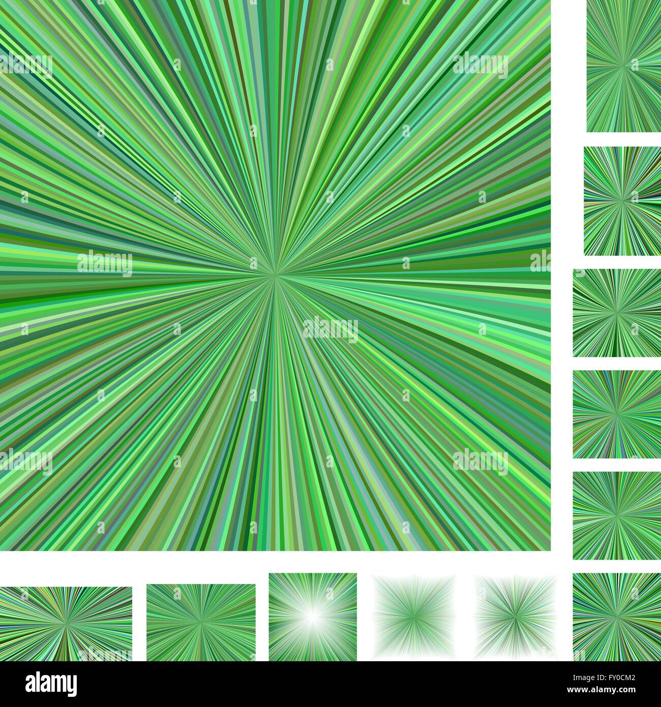 Green ray burst background set Stock Vector Image & Art - Alamy