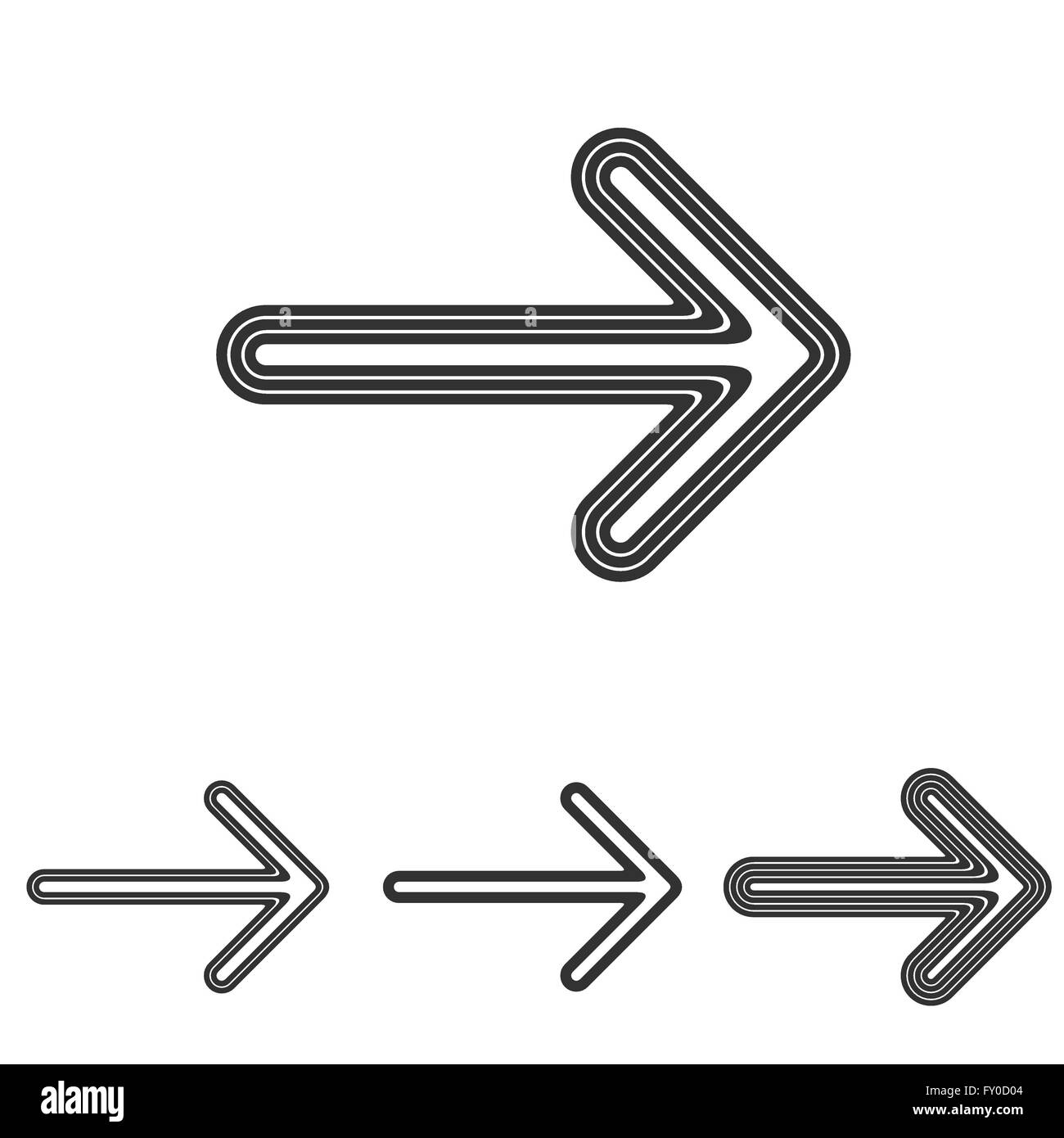 Line arrow logo design set Stock Vector