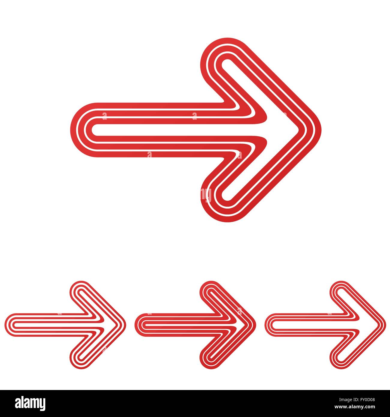 Red line arrow logo design set Stock Vector