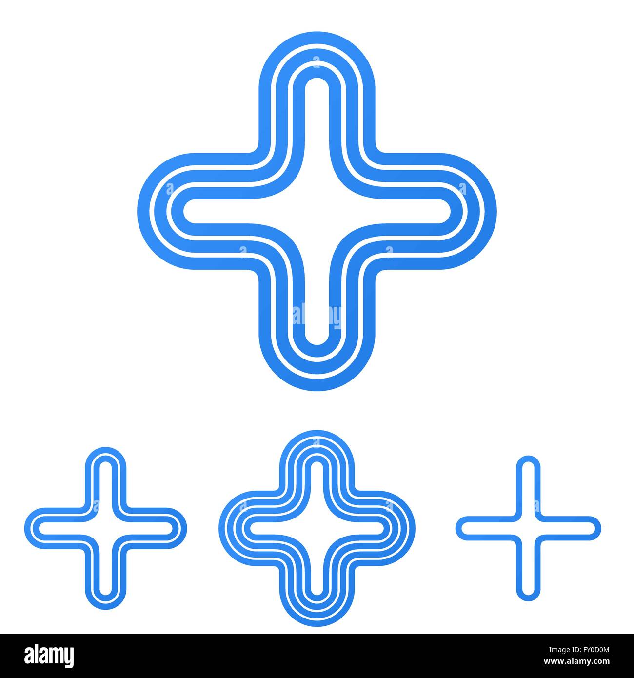 Blue line plus logo design set Stock Vector Image & Art - Alamy