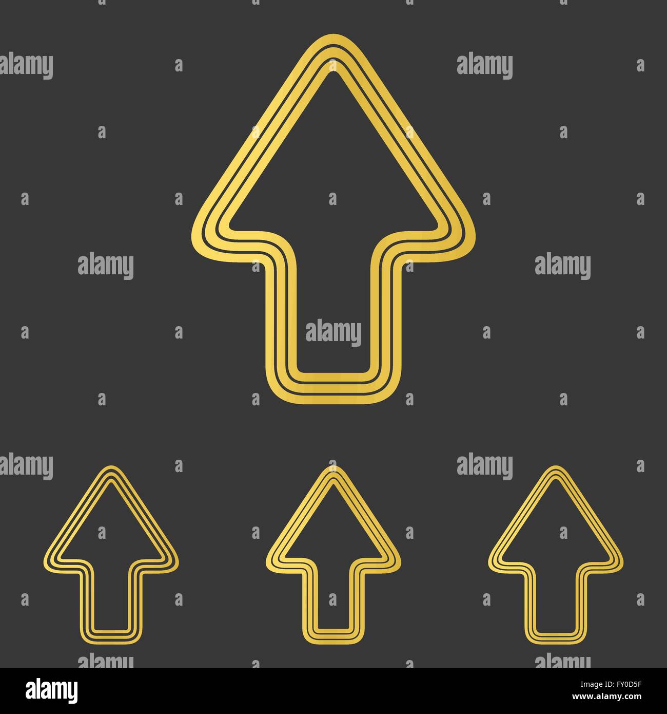 Golden line upwards logo design set Stock Vector Image & Art - Alamy