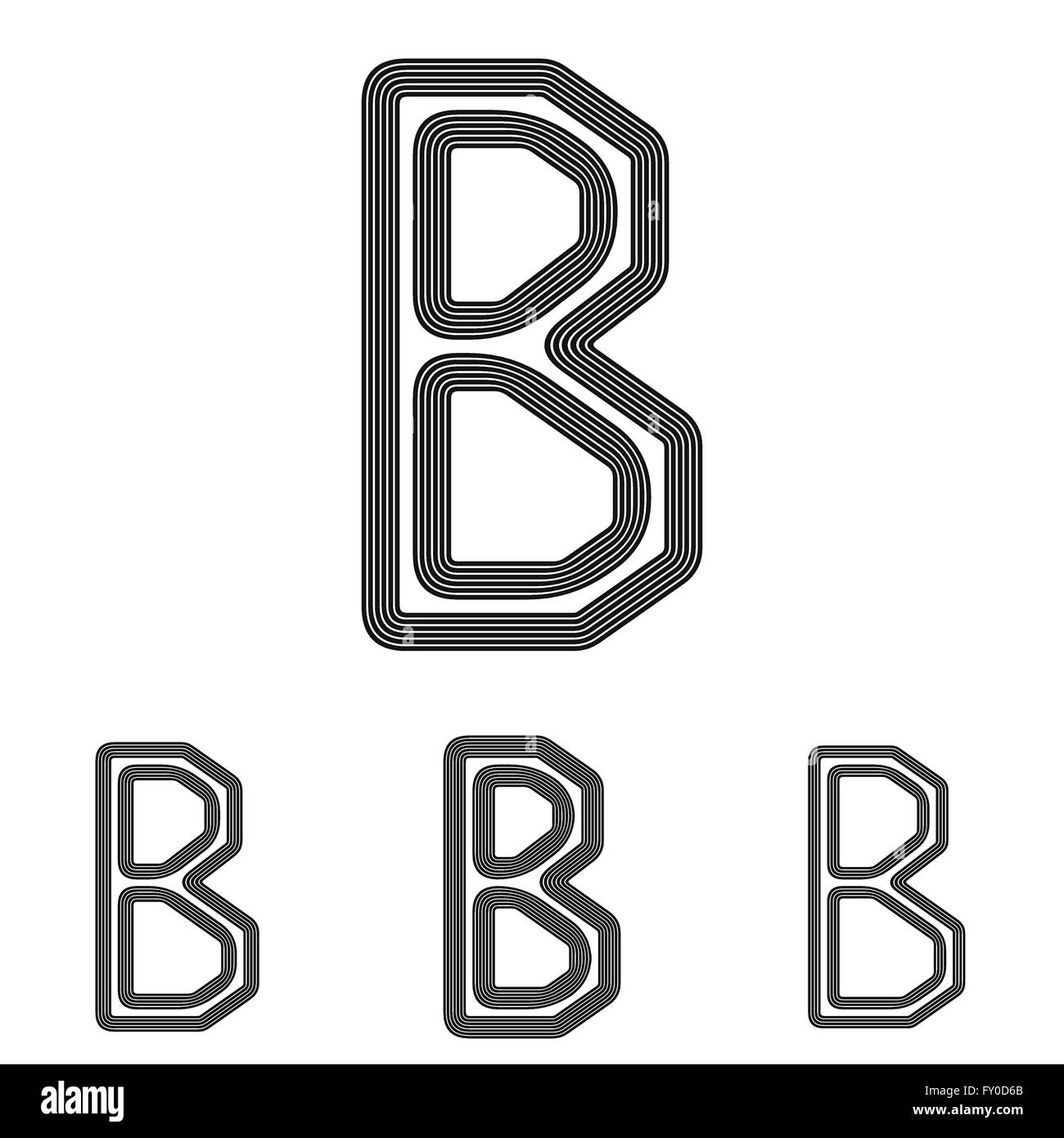 Black b letter logo design set Stock Vector