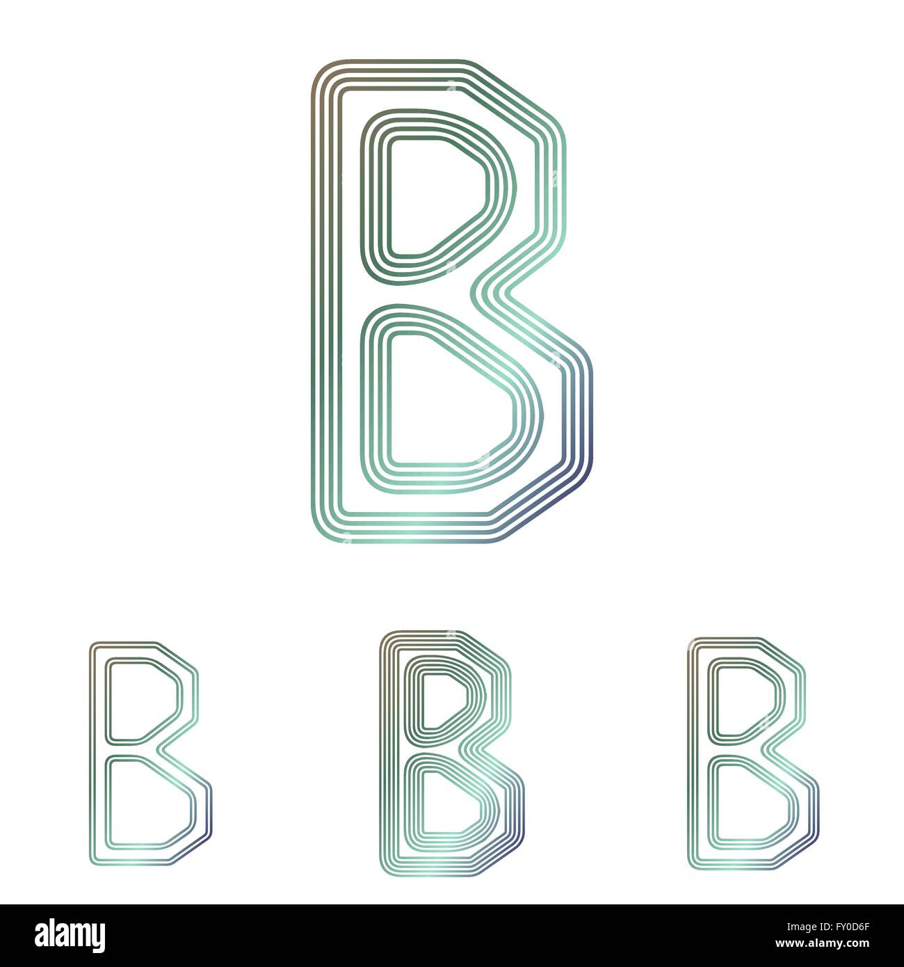 Color letter b logo design set Stock Vector