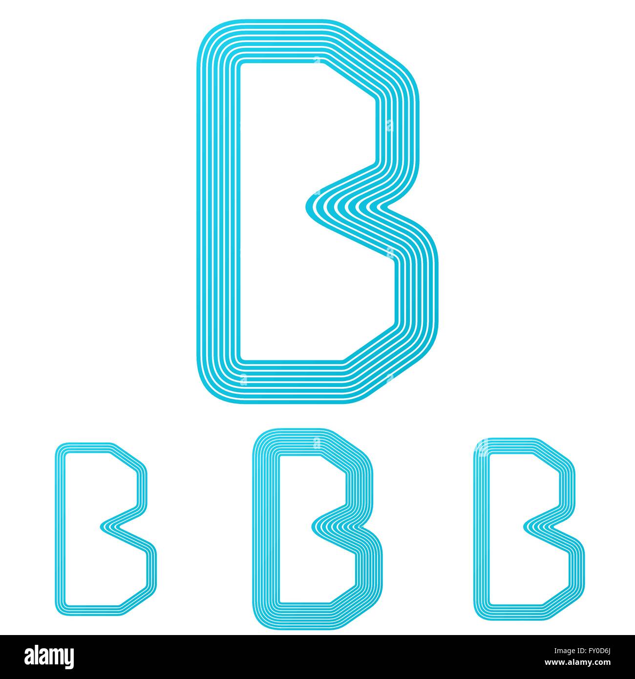 Cyan letter b logo design set Stock Vector