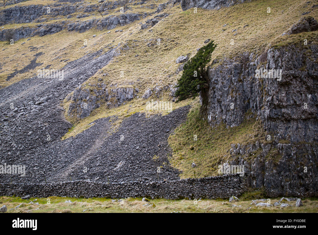 A view of Gordale Scar in North Yorkshire, England, United Kingdom. Stock Photo