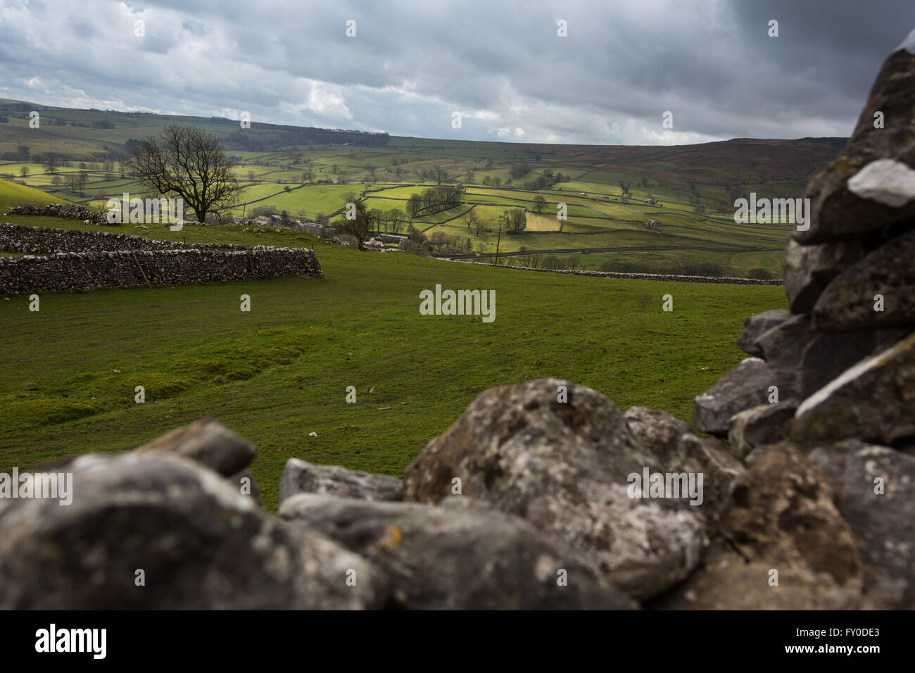 A view of Malham Cove in North Yorkshire, England, United Kingdom. Stock Photo