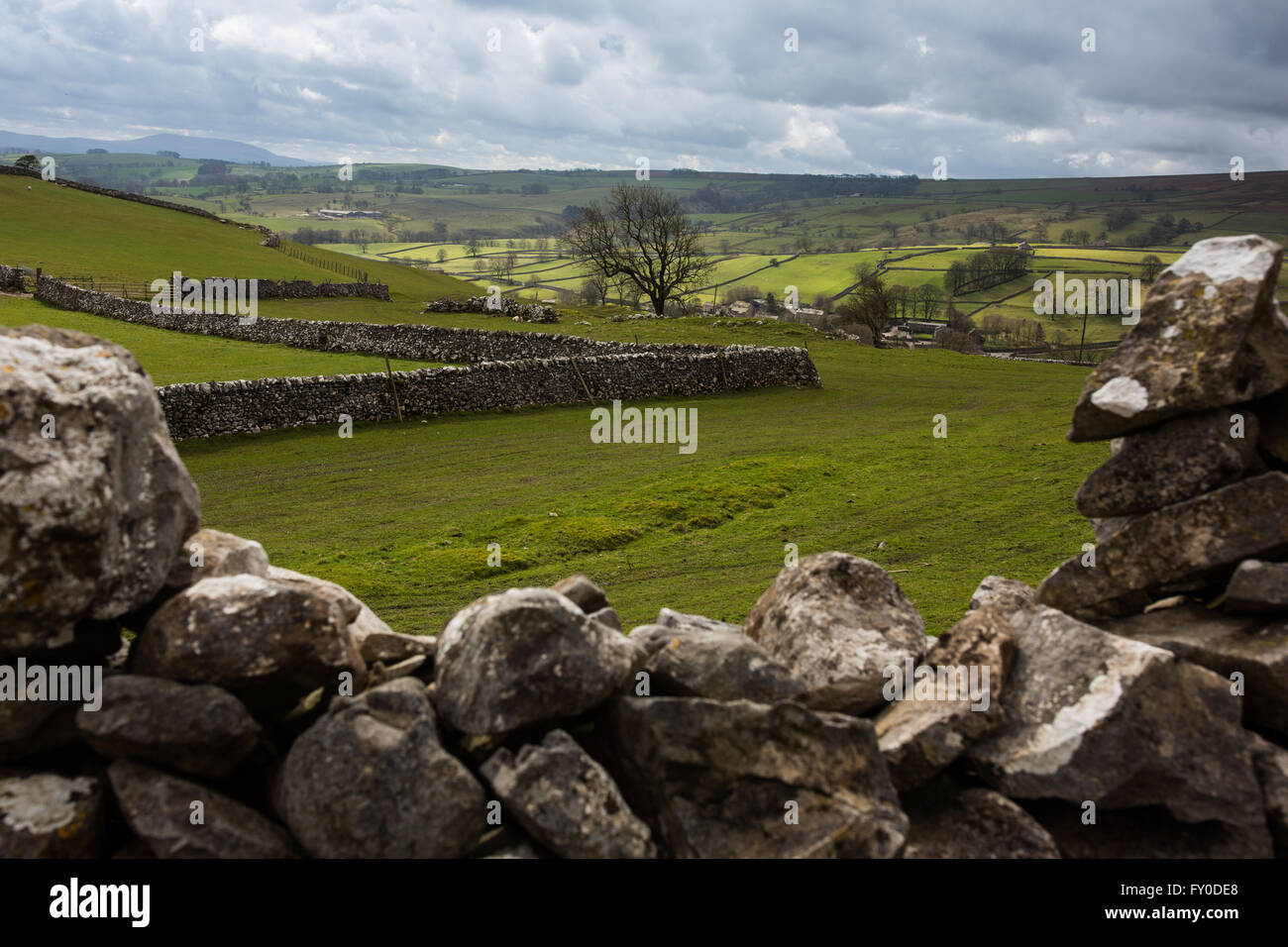A view of Malham Cove in North Yorkshire, England, United Kingdom. Stock Photo