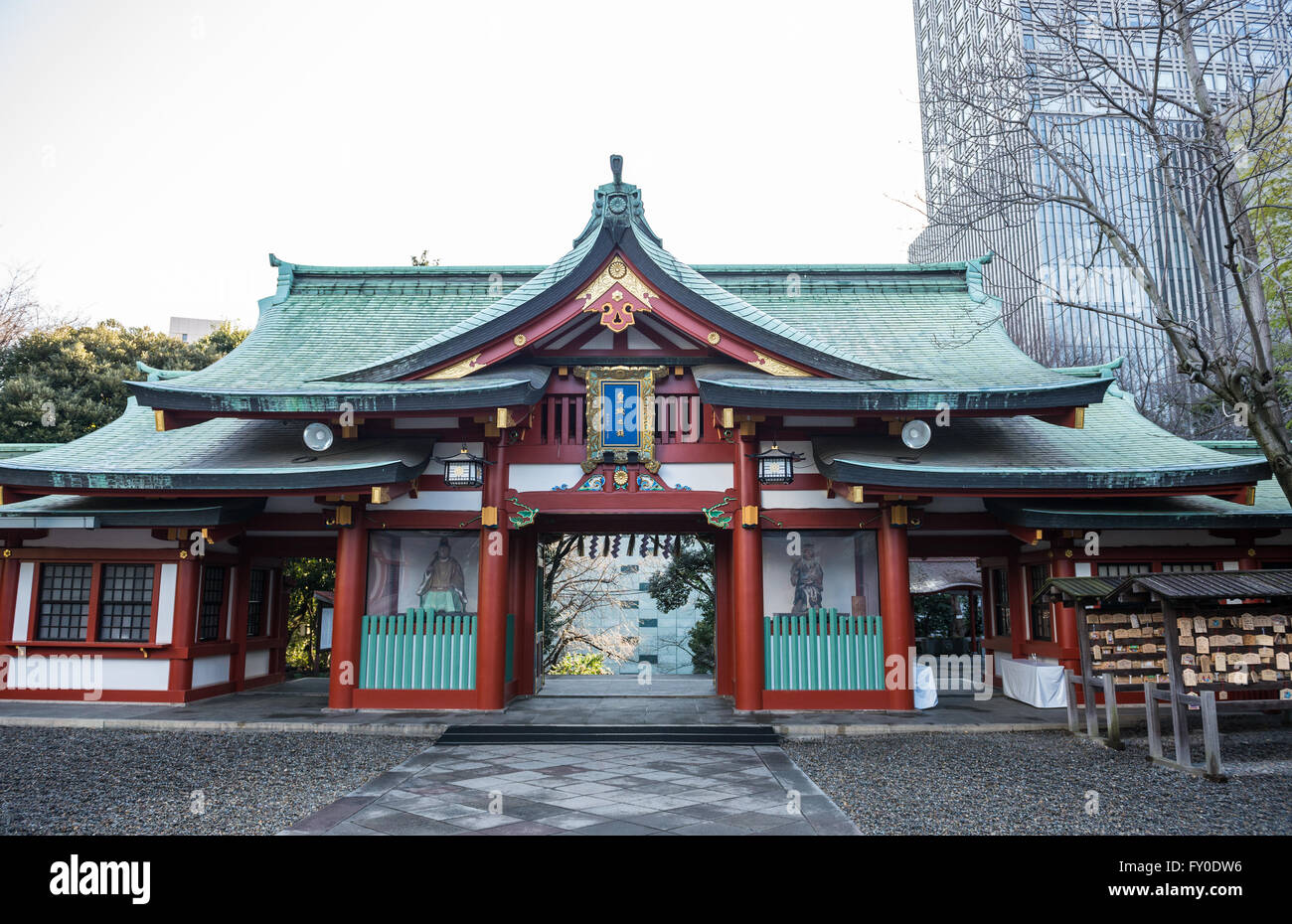 main building in Shinto Hie Shrine in Nagatacho district, Chiyoda special ward of Tokyo, Japan Stock Photo