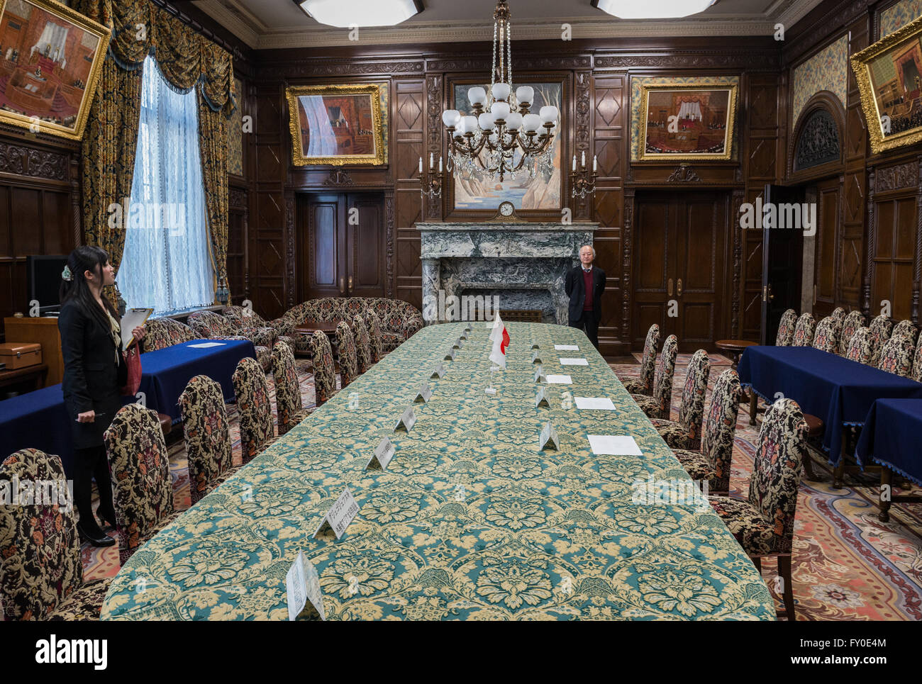 meeting room of House of Councillors in building of National Diet of
