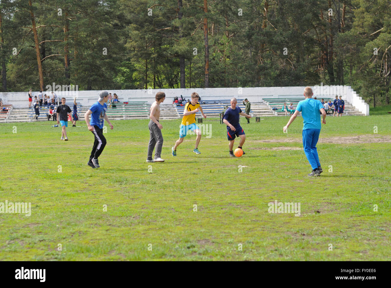 Military sports game Zarnitsa. Participants in the game Zarnitsa