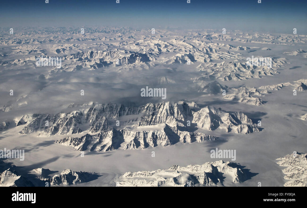 NASA Aerial of Greenland from 40,000 ft. Stock Photo