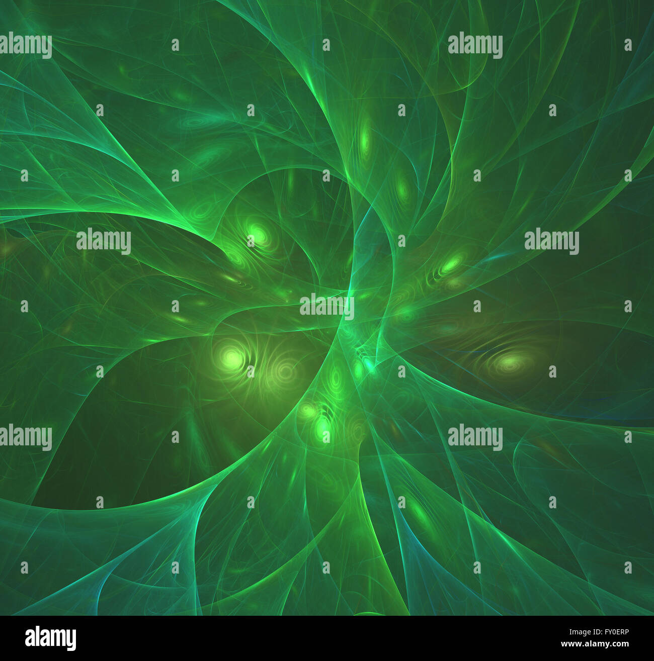 Abstract green fractal texture background, concept of mystery. Stock Photo