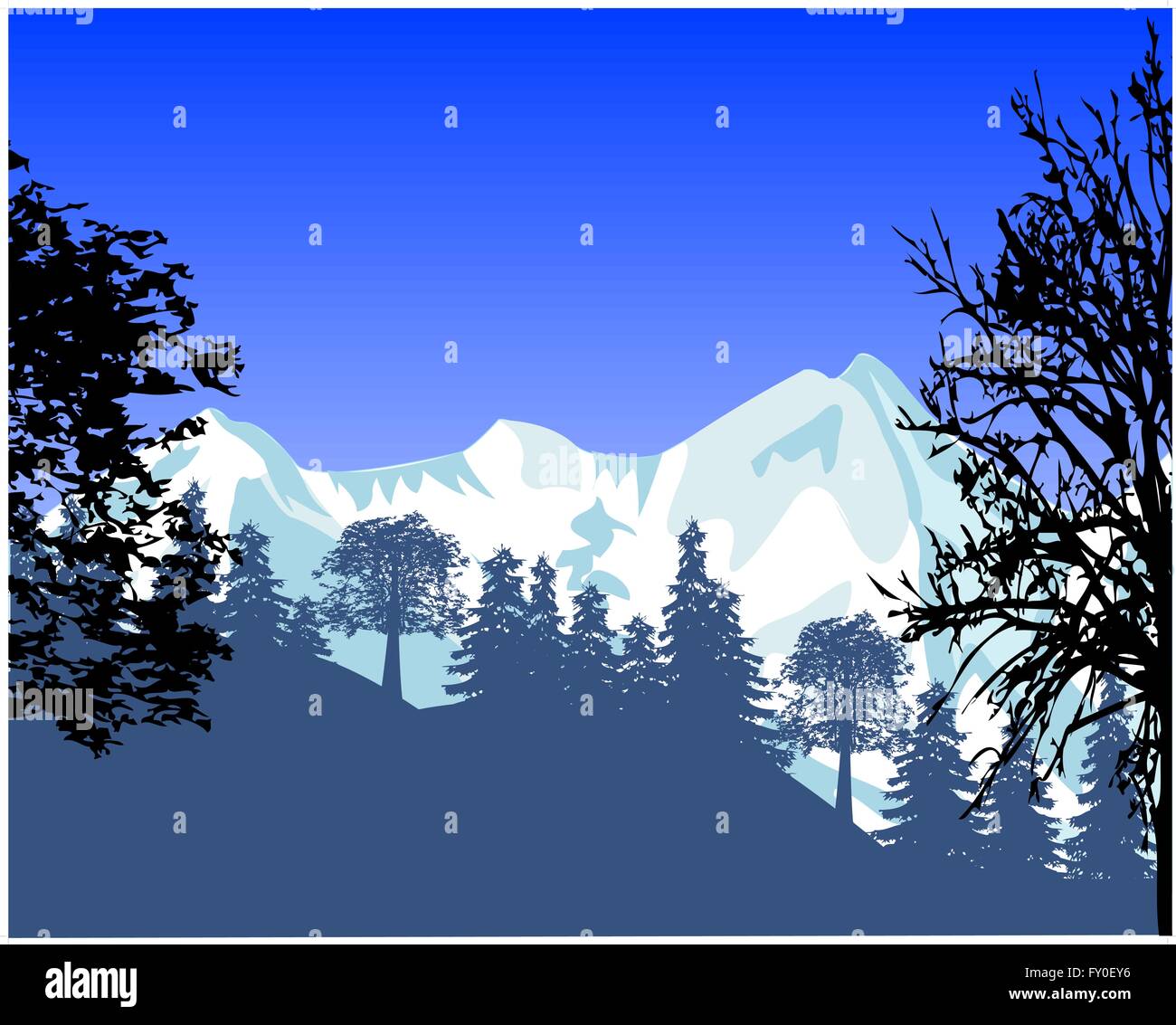 Wild landscape with mountain Stock Vector Image & Art - Alamy