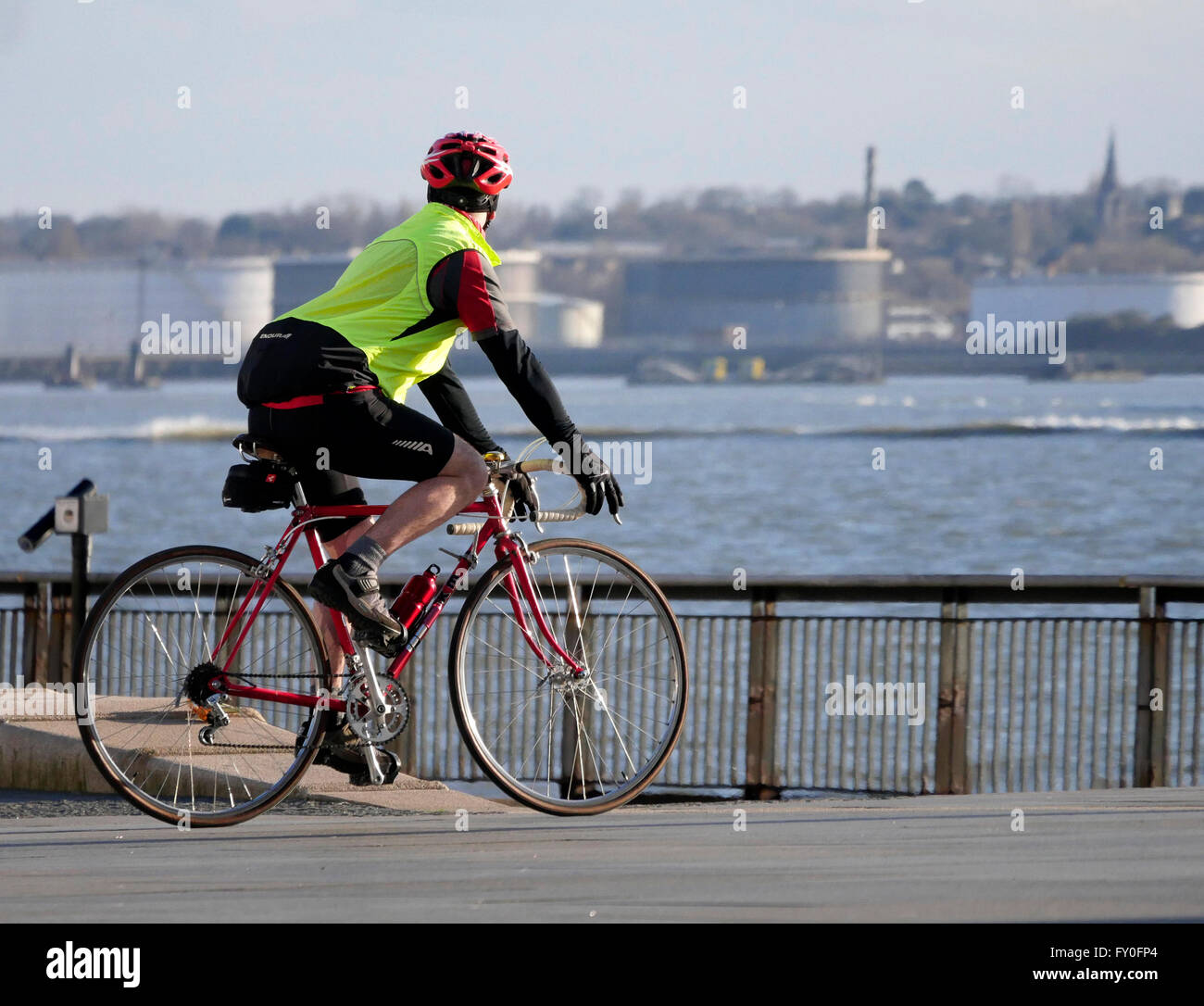 A cyclist enjoying a ride Stock Photo