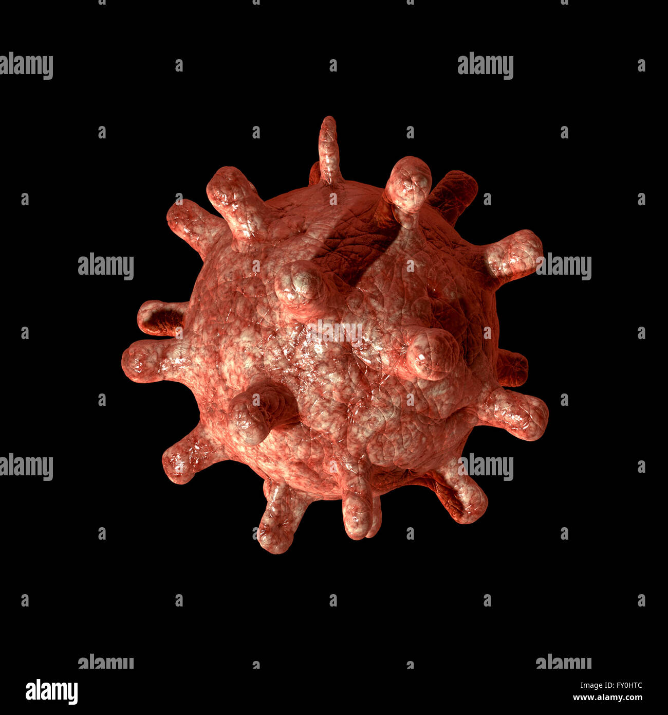 Virus, bacteria cells infecting human body.Detailed 3d illustration Stock Photo