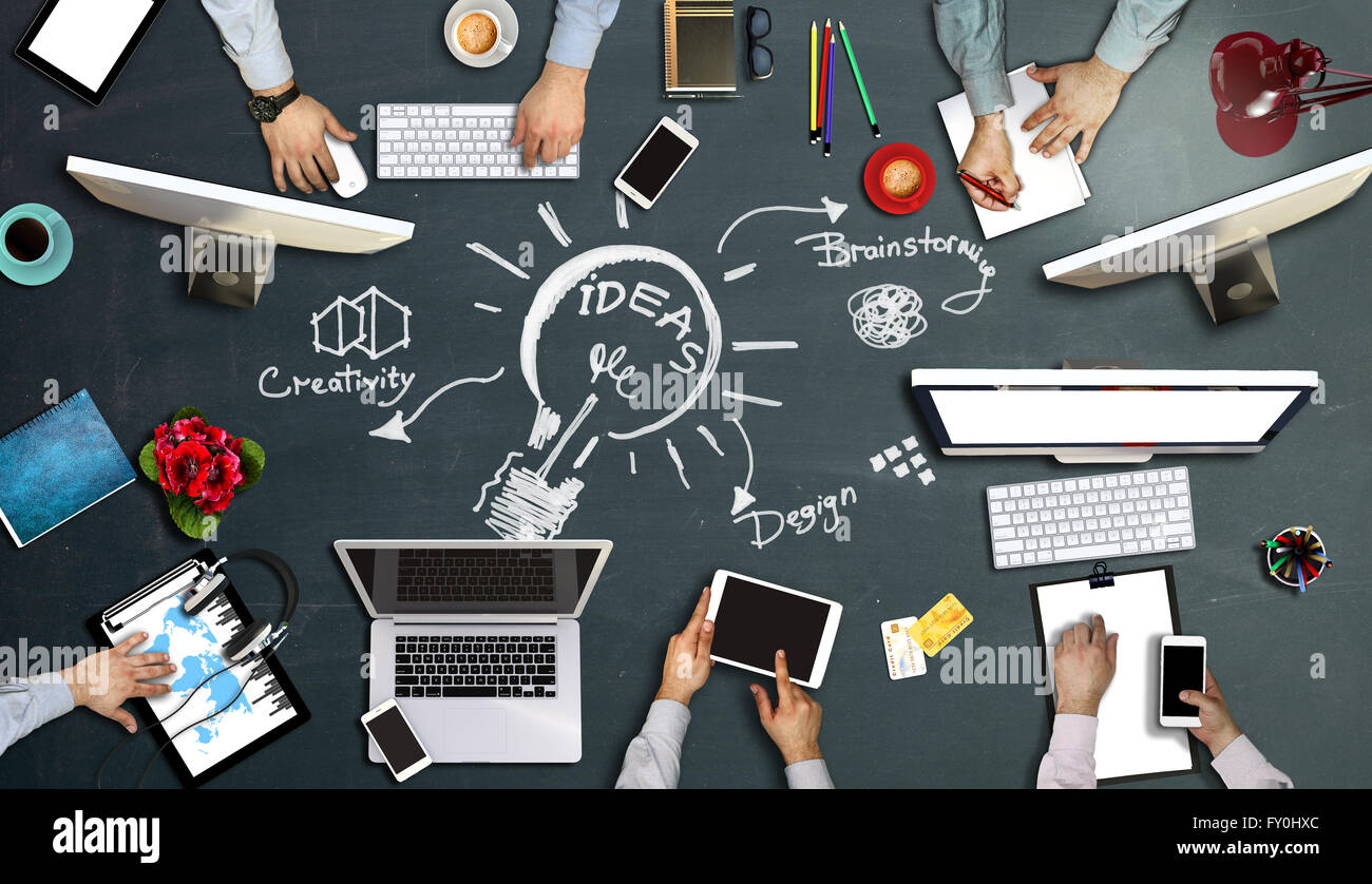 Group of Busy People Working in an Office Stock Photo Alamy