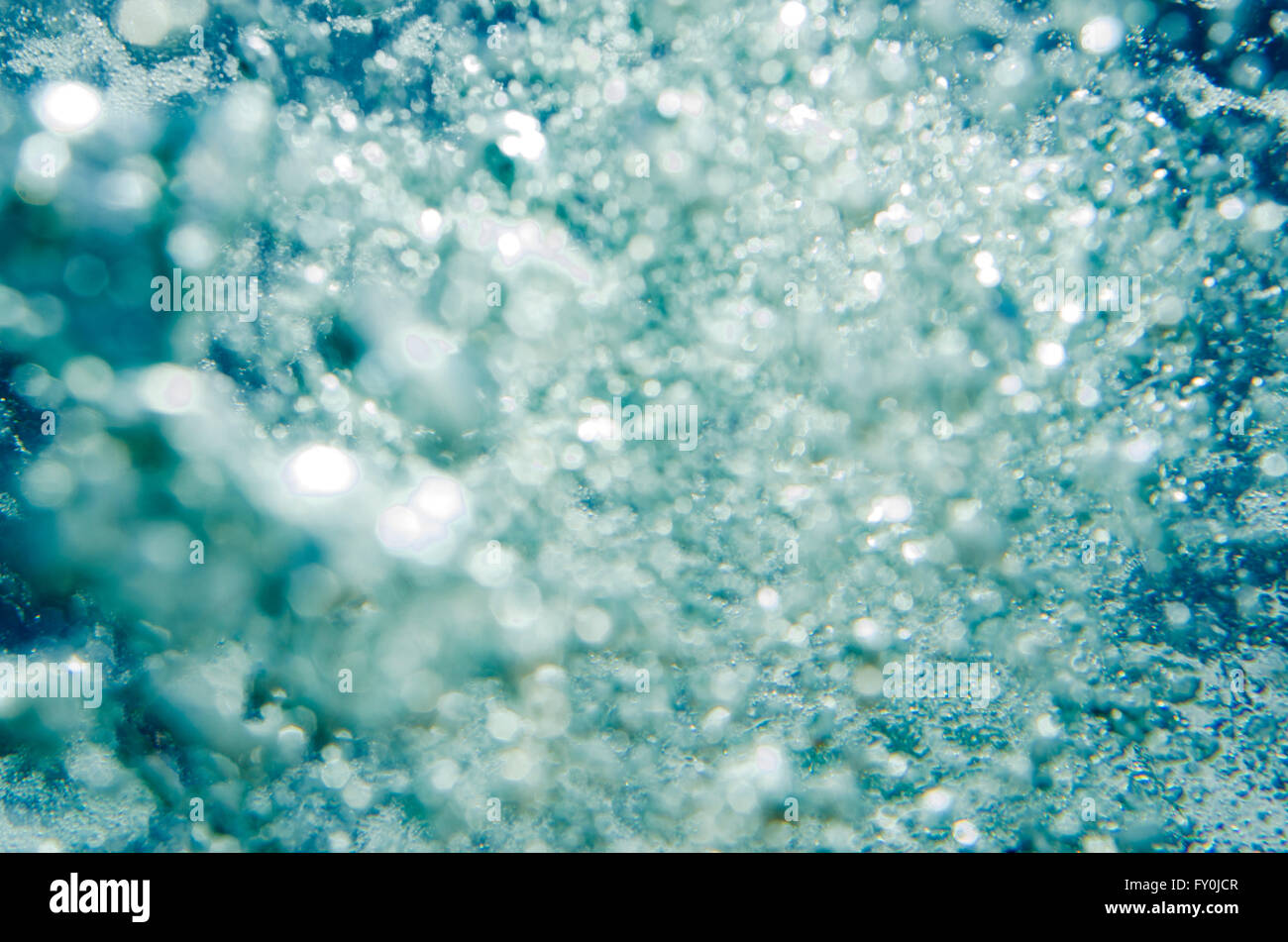 Out of focus abstract background of bubbles underwater Stock Photo