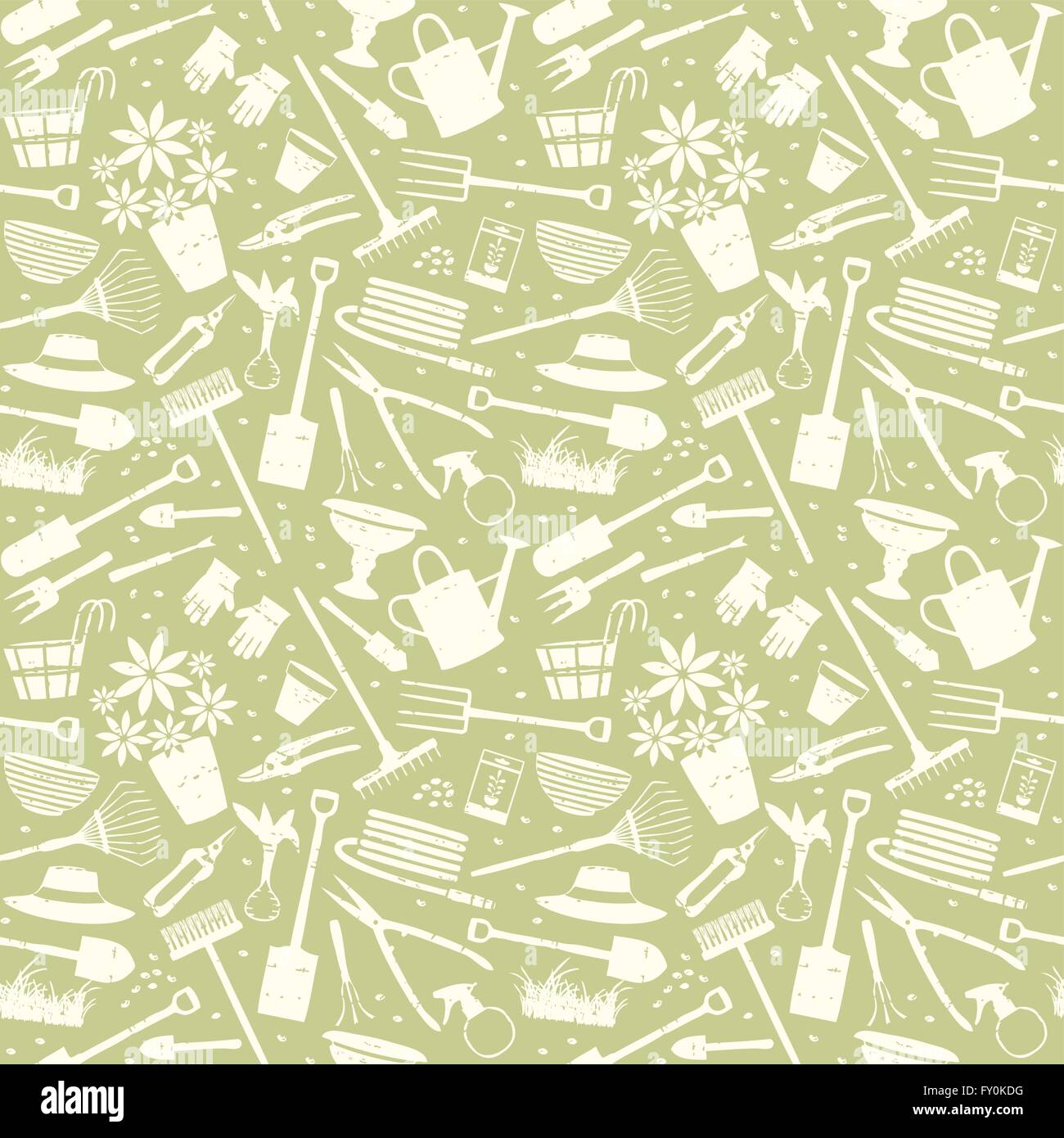 Seamless garden tool pattern Stock Vector Images - Alamy