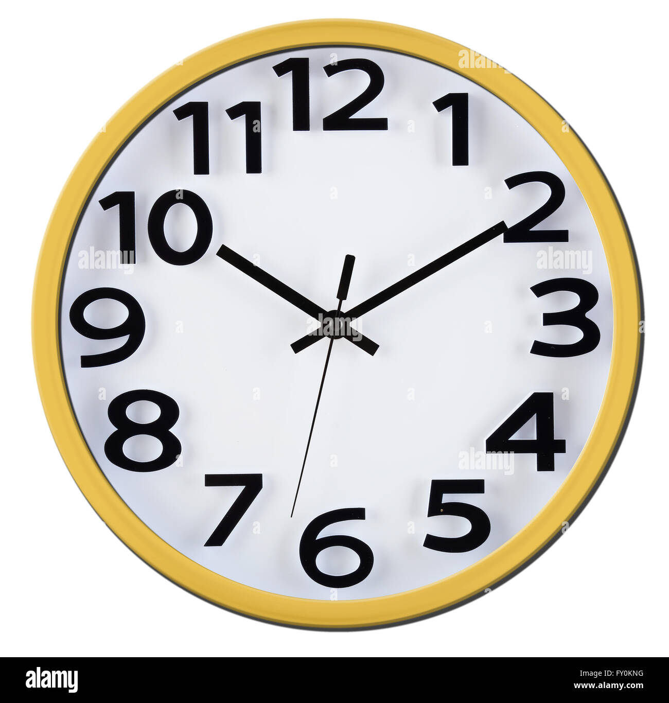 Wall clock isolated on white background. Ten past ten Stock Photo - Alamy