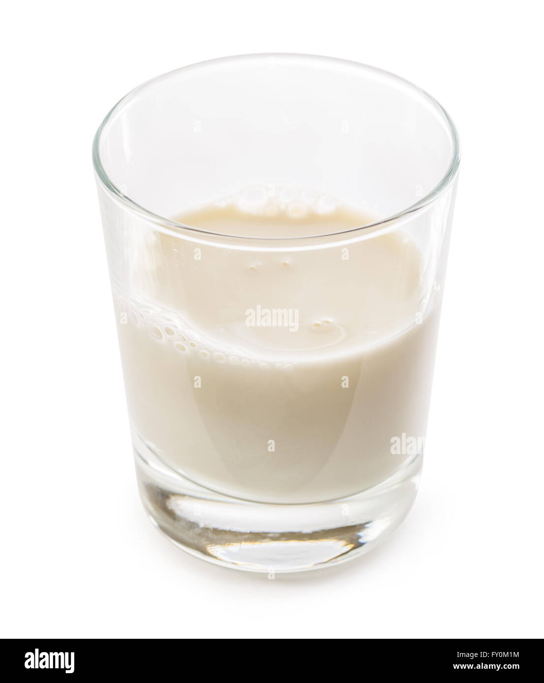 Half full glass of fresh milk closeup Stock Photo Alamy